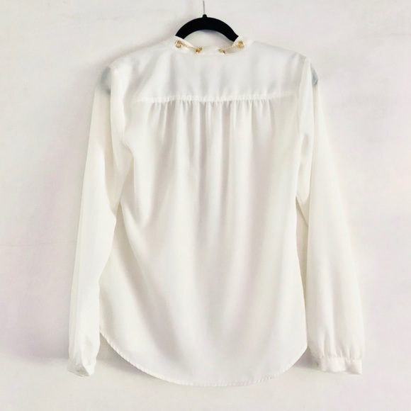 MICHAEL Michael Kors Chain Collar Blouse Gold S - Picture 12 of 15